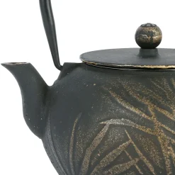 Théière avec filtre en fonte noire et dorée 1.5l - Exaltation