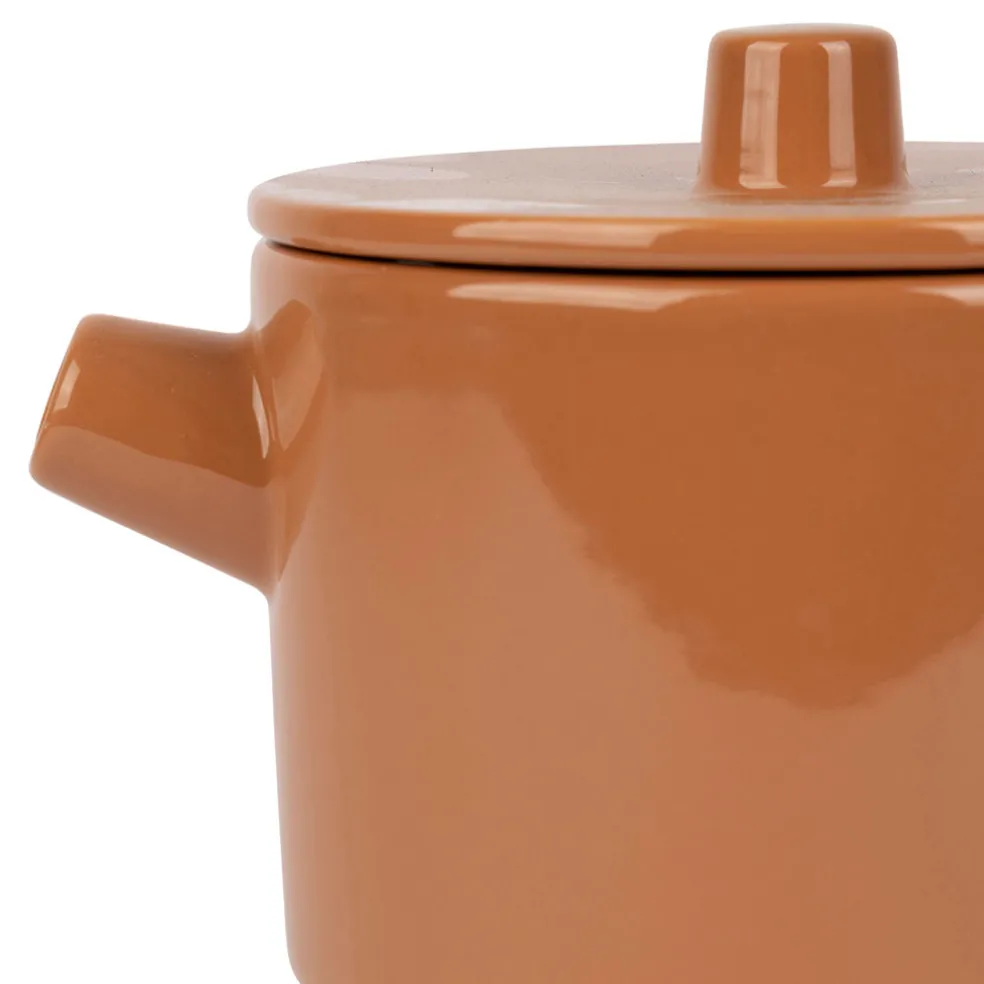 Théière avec filtre en grès terracotta 90cl - cannelé