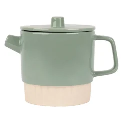 Théière avec filtre en grès sauge 90cl - cannelé