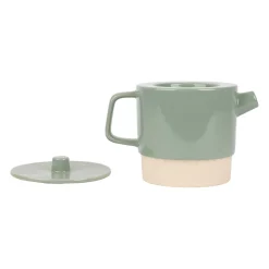 Théière avec filtre en grès sauge 90cl - cannelé