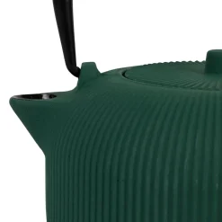 Théière en fonte émeraude avec filtre 1L - Tresse