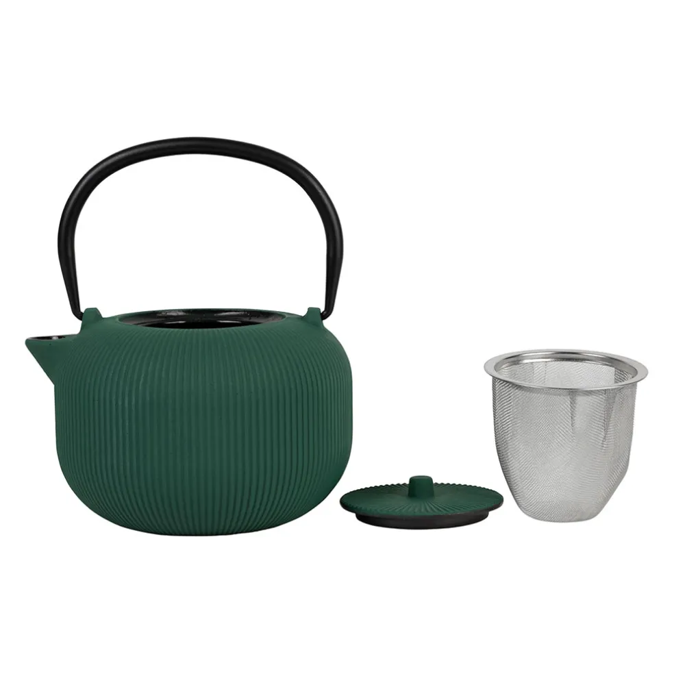 Théière en fonte émeraude avec filtre 1L - Tresse