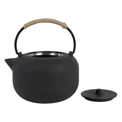 Théière en fonte noir avec filtre inox 1L - Tresse
