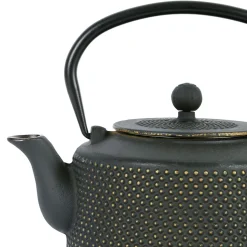 Théière en fonte noir et doré et filtre inox 1.6l - Point