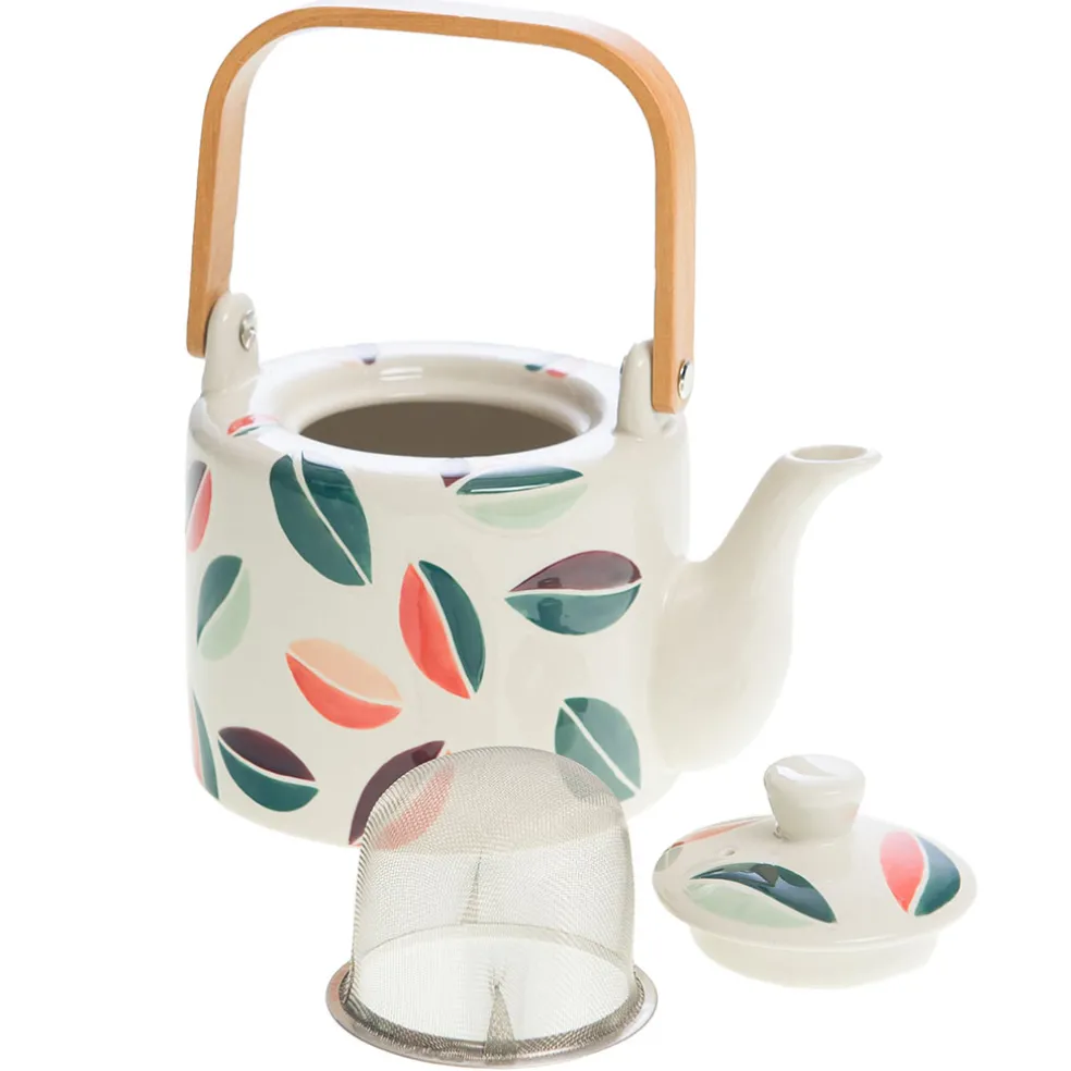 Théière en grès avec filtre multicolore - Vanina