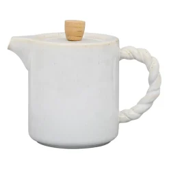 Théière en grès blanc et filtre en inox 1l - Organic