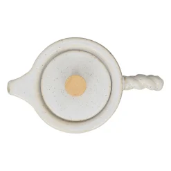 Théière en grès blanc et filtre en inox 1l - Organic