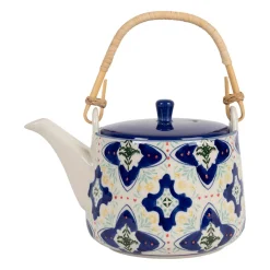 Théière en grès bleu avec filtre inox 1L - Azulejo