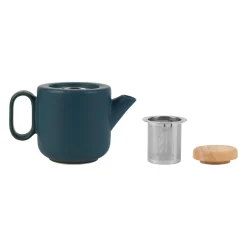 Théière en grès bleu mat avec filtre - Baltika