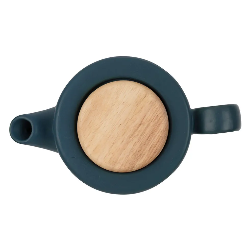 Théière en grès bleu mat avec filtre - Baltika