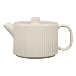 Théière en grès écru et filtre en inox 1l - Sweet Leaves