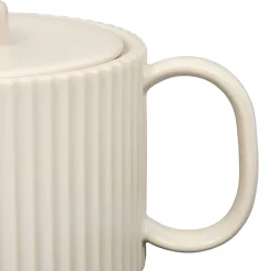 Théière en grès écru et filtre en inox 1l - Sweet Leaves