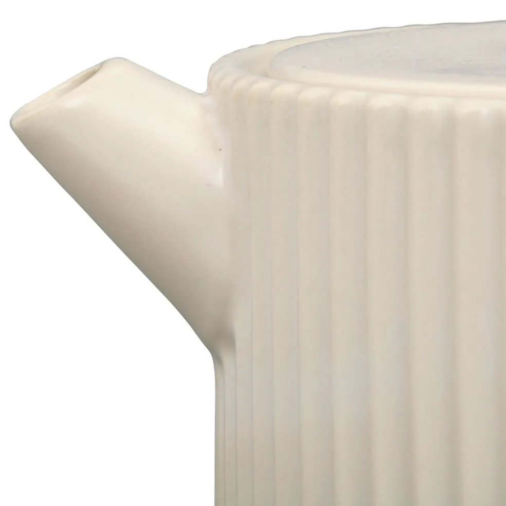 Théière en grès écru et filtre en inox 1l - Sweet Leaves