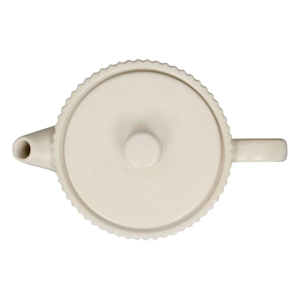 Théière en grès écru et filtre en inox 1l - Sweet Leaves