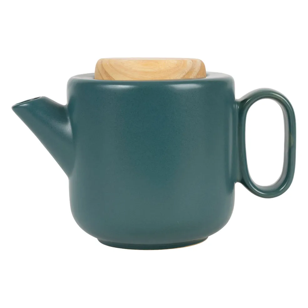 Théière en grès emeraude mat avec filtre - Baltika