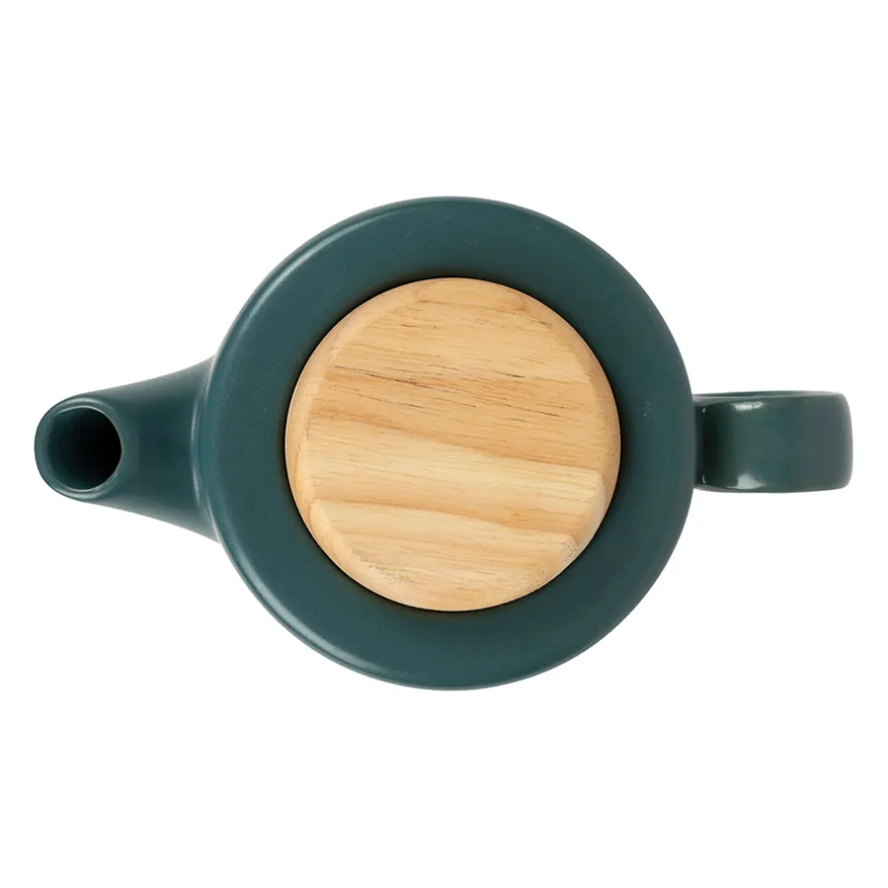 Théière en grès emeraude mat avec filtre - Baltika