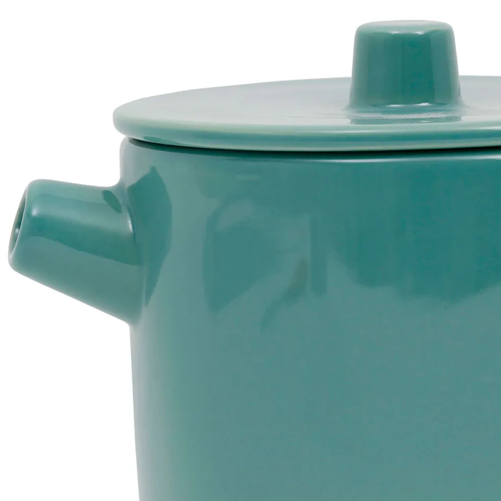 Théière en grès et inox émeraude 90cl - Cannelé