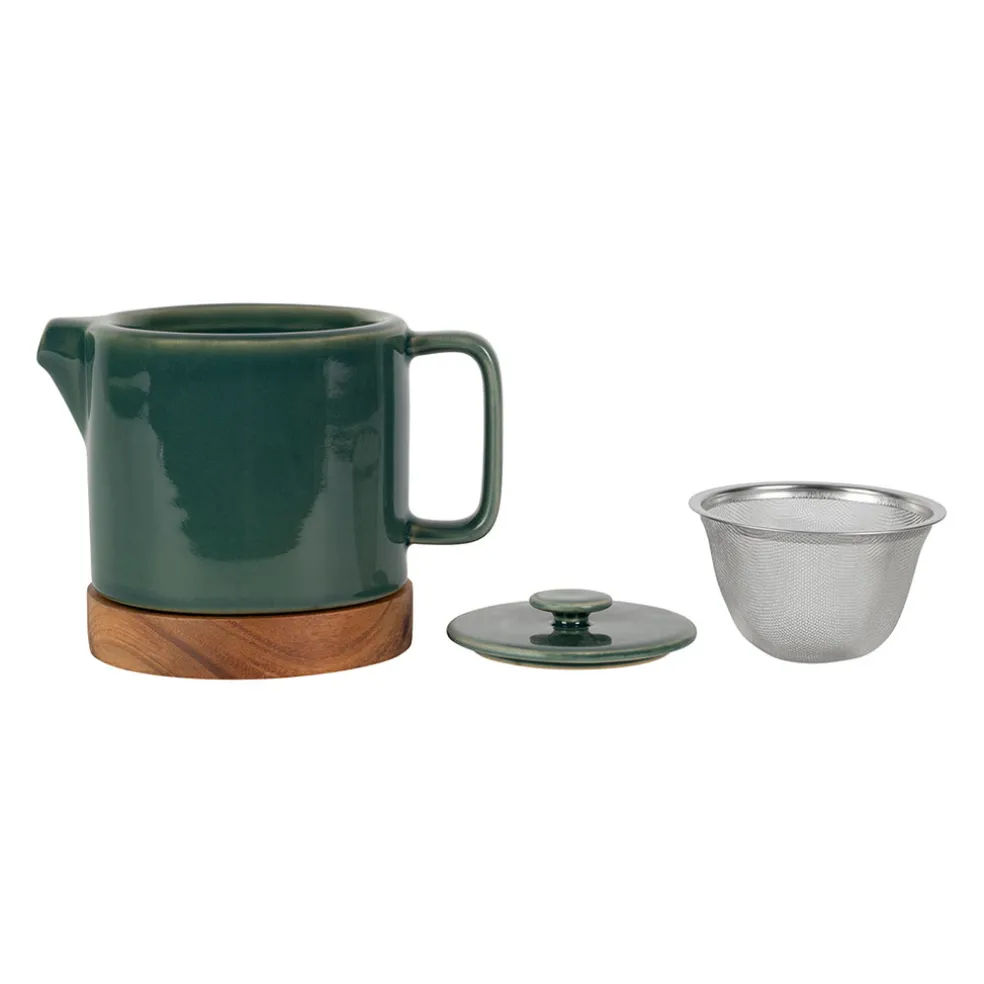 Théière en grès émeraude avec filtre 70cl - Nordika