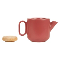 Théière en grès rouge mat avec filtre - Baltika