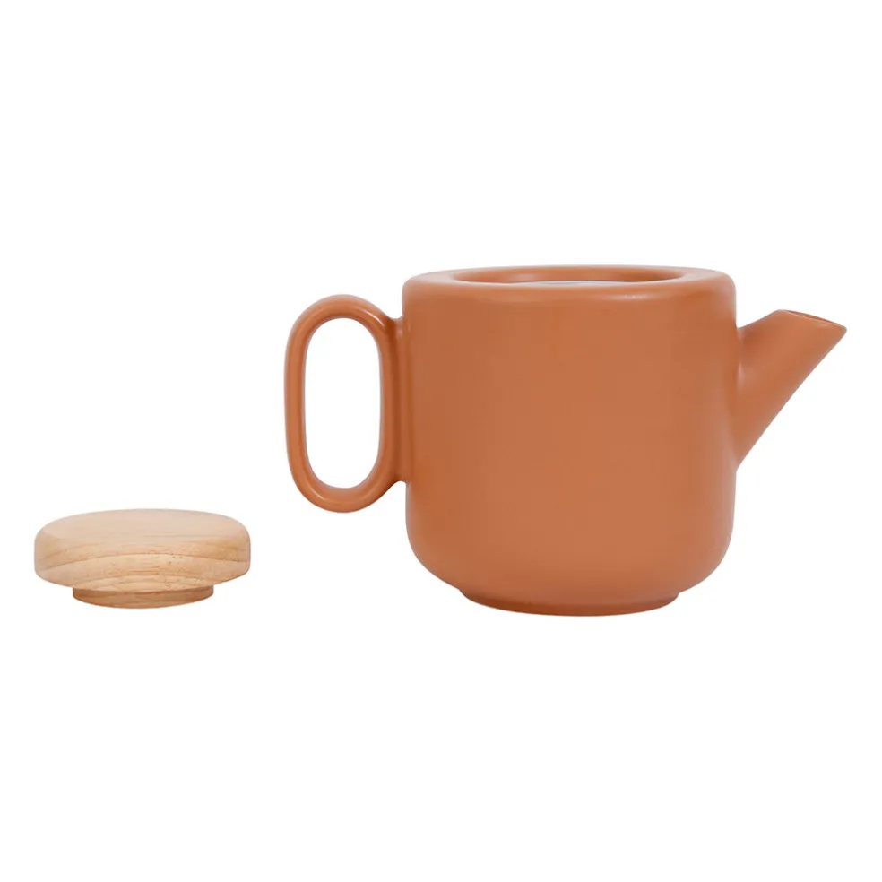 Théière en grès terracotta mat avec filtre - Baltika