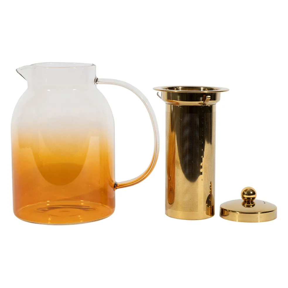 Théière en verre borosilicate ambre 1.5L - Funky