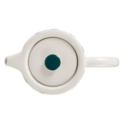 Théière rayée en grès émeraude et blanc avec filtre 1l - Alaria