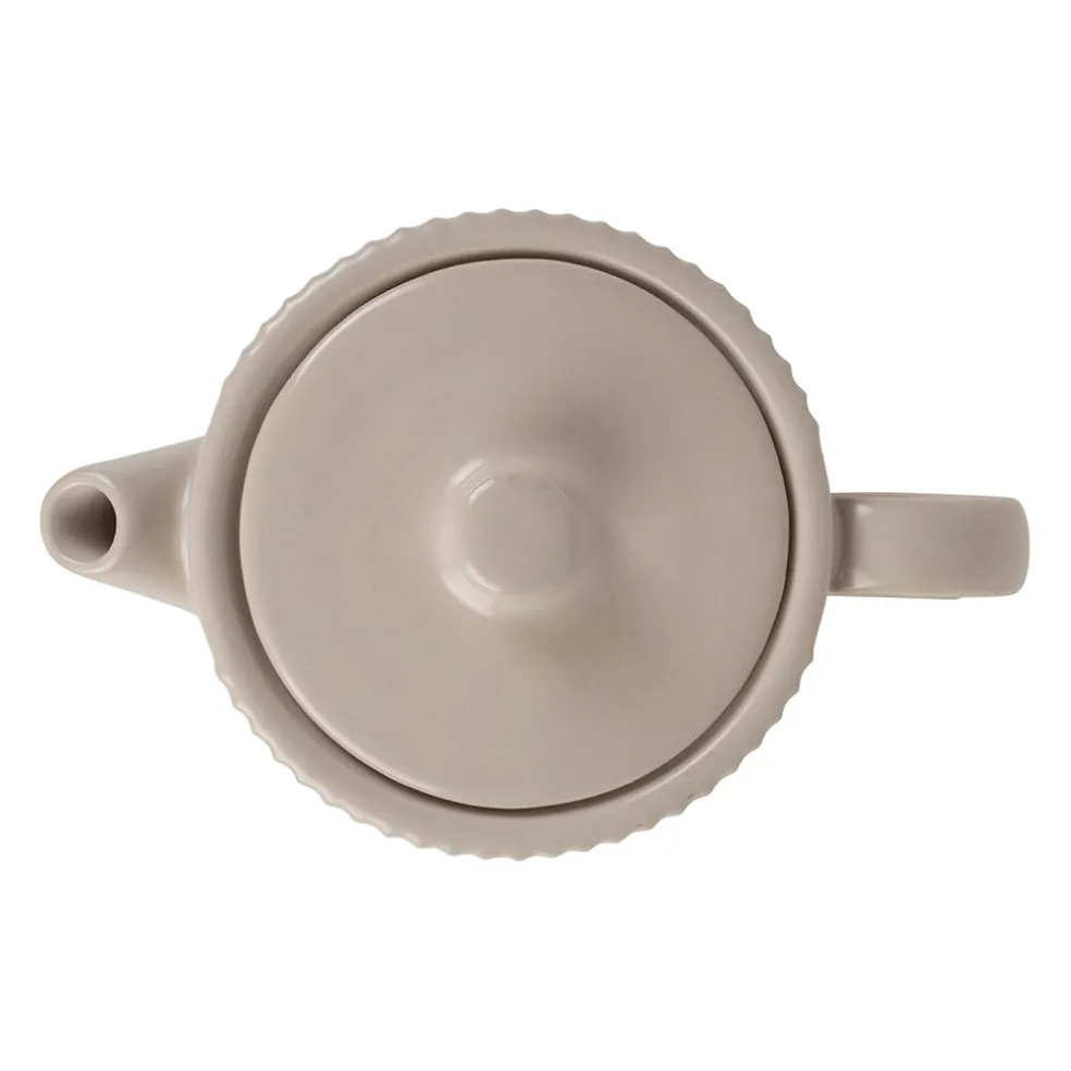 Théière solitaire avec tasse et filtre en grès écru 45cl - Sweet Leaves