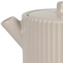 Théière solitaire avec tasse et filtre en grès écru 45cl - Sweet Leaves