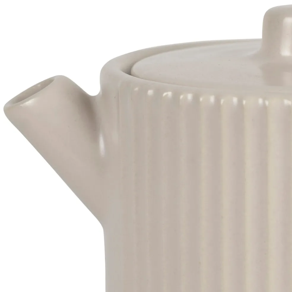 Théière solitaire avec tasse et filtre en grès écru 45cl - Sweet Leaves