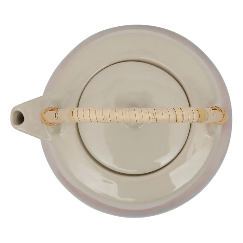 Théière terracotta et vert en porcelaine avec filtre 1.3l - sweet leaves