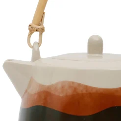 Théière terracotta et vert en porcelaine avec filtre 1.3l - sweet leaves