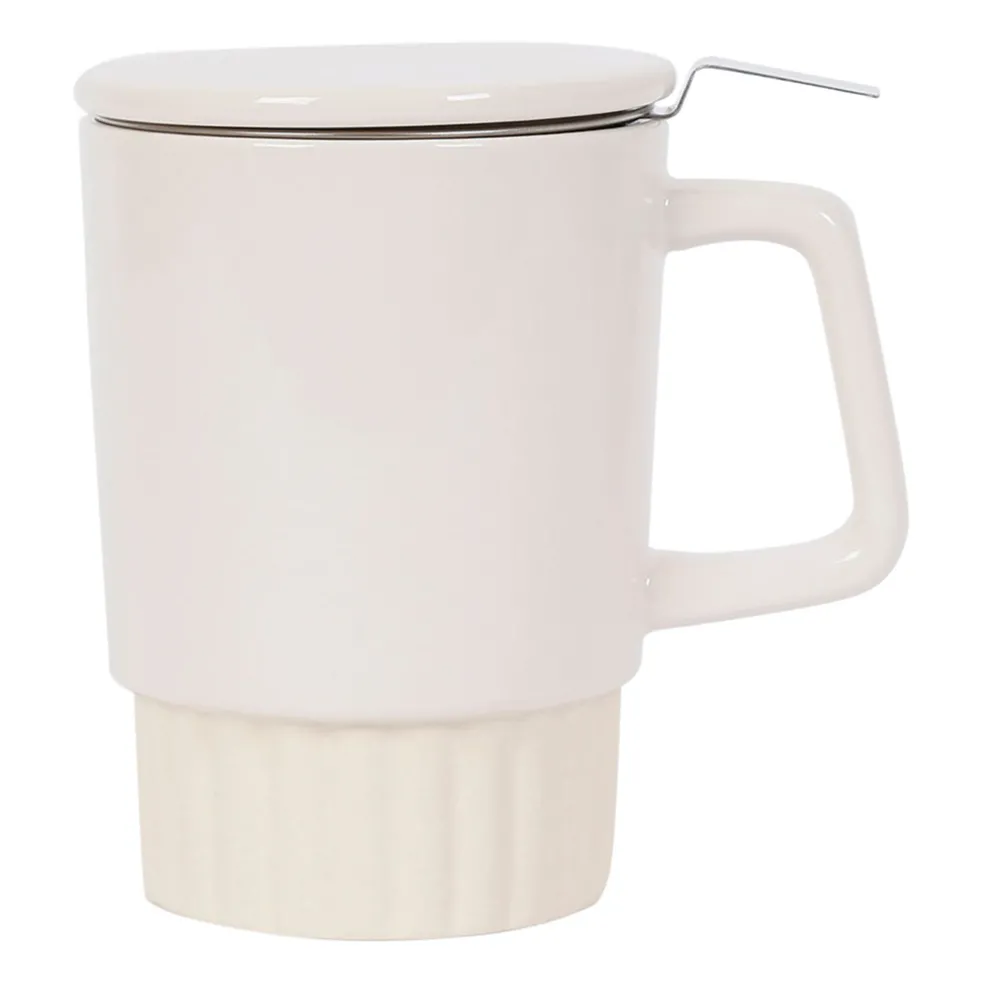 Tisaniere avec filtre en grès ecru 40cl - Cannele