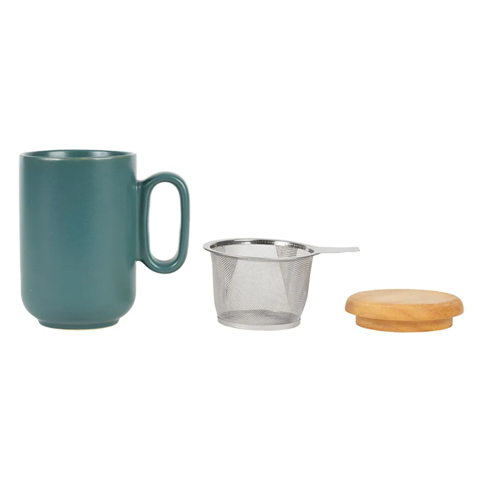 Tisaniere en grès avec filtre émeraude - baltika