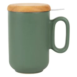 Tisaniere en grès avec filtre vert mat - baltika