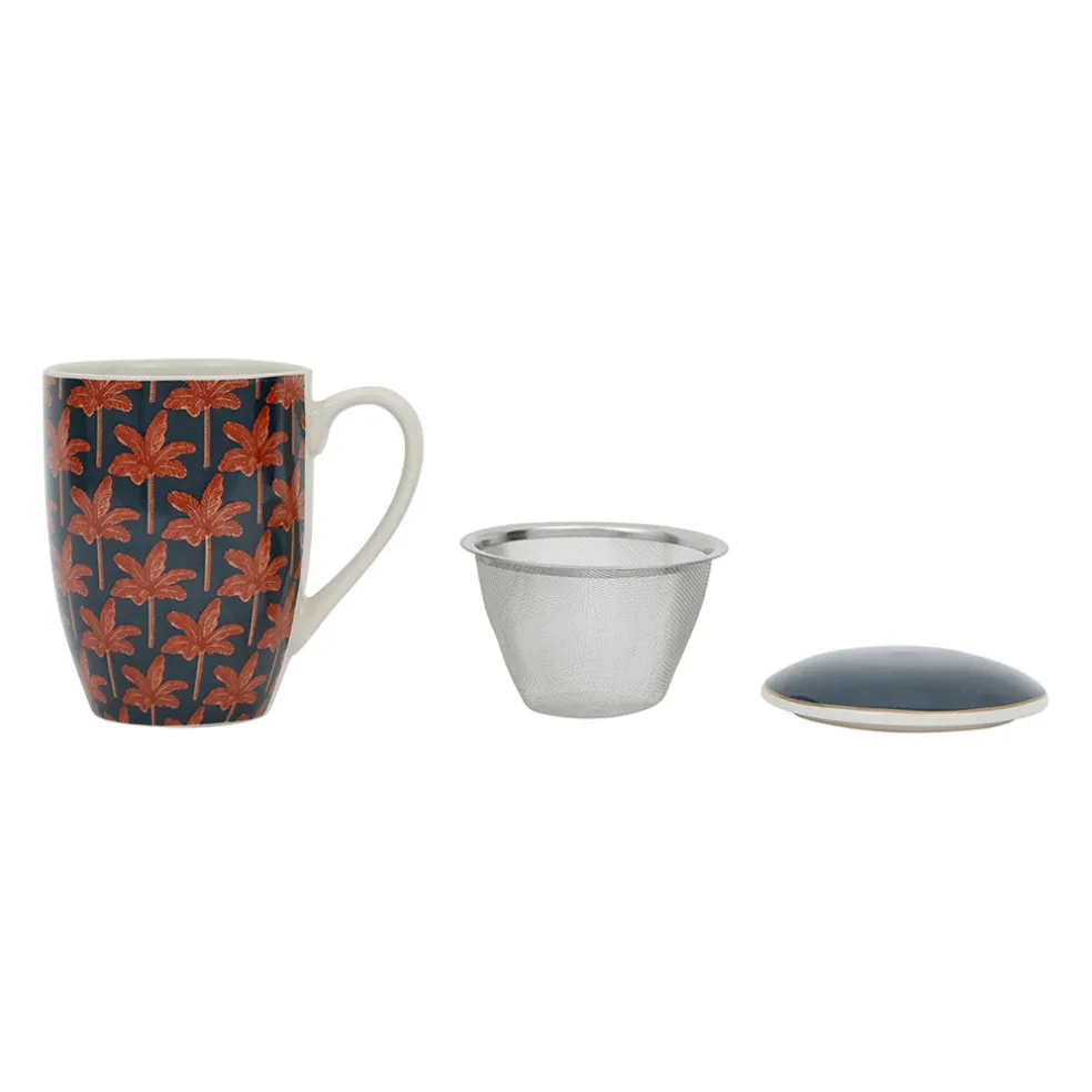 Tisanière en céramique feuille terracotta avec filtre 37.5cl - Tropic Étoile