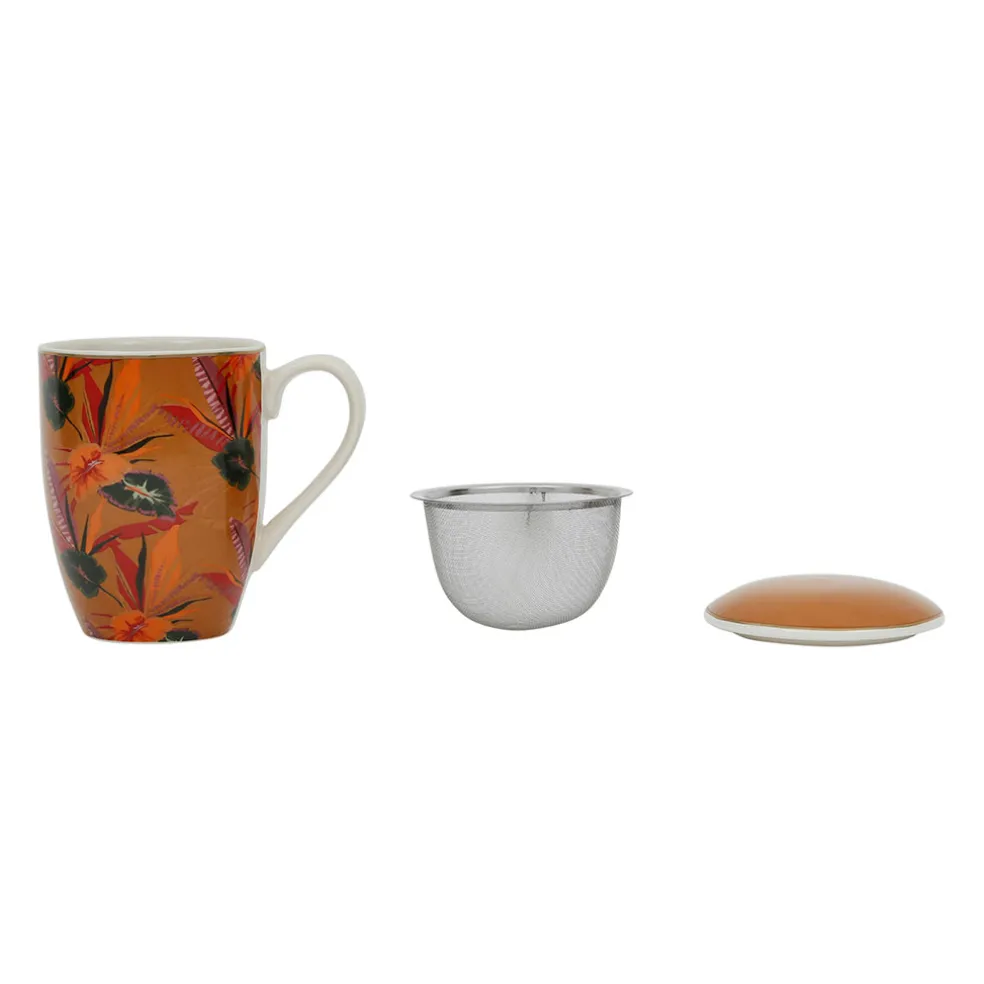 Tisanière en céramique moutarde avec filtre 37.5cl - Palmera