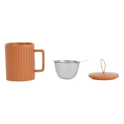 Tisanière en grès avec filtre terracotta 47.5cl en grès - sweet leaves