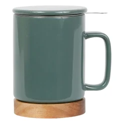 Tisanière en grès avec filtre kaki - nordika