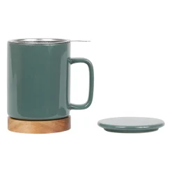 Tisanière en grès avec filtre kaki - nordika