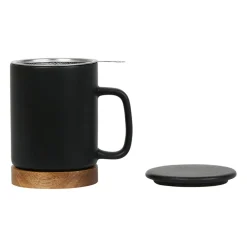 Tisanière en grès avec filtre noir mat - nordika