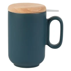 Tisanière en grès avec filtre bleu mat - baltika