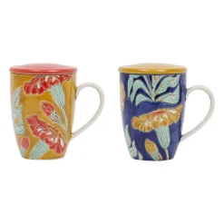 Tisanière en grès et inox multicolore 30cl - Flaura