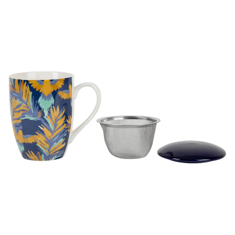 Tisanière en porcelaine idigo avec filtre inox 37.5cl - Mocoa