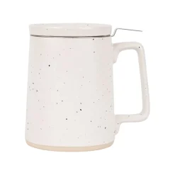 Tisanière mate avec filtre verde blanc 50cl en grès