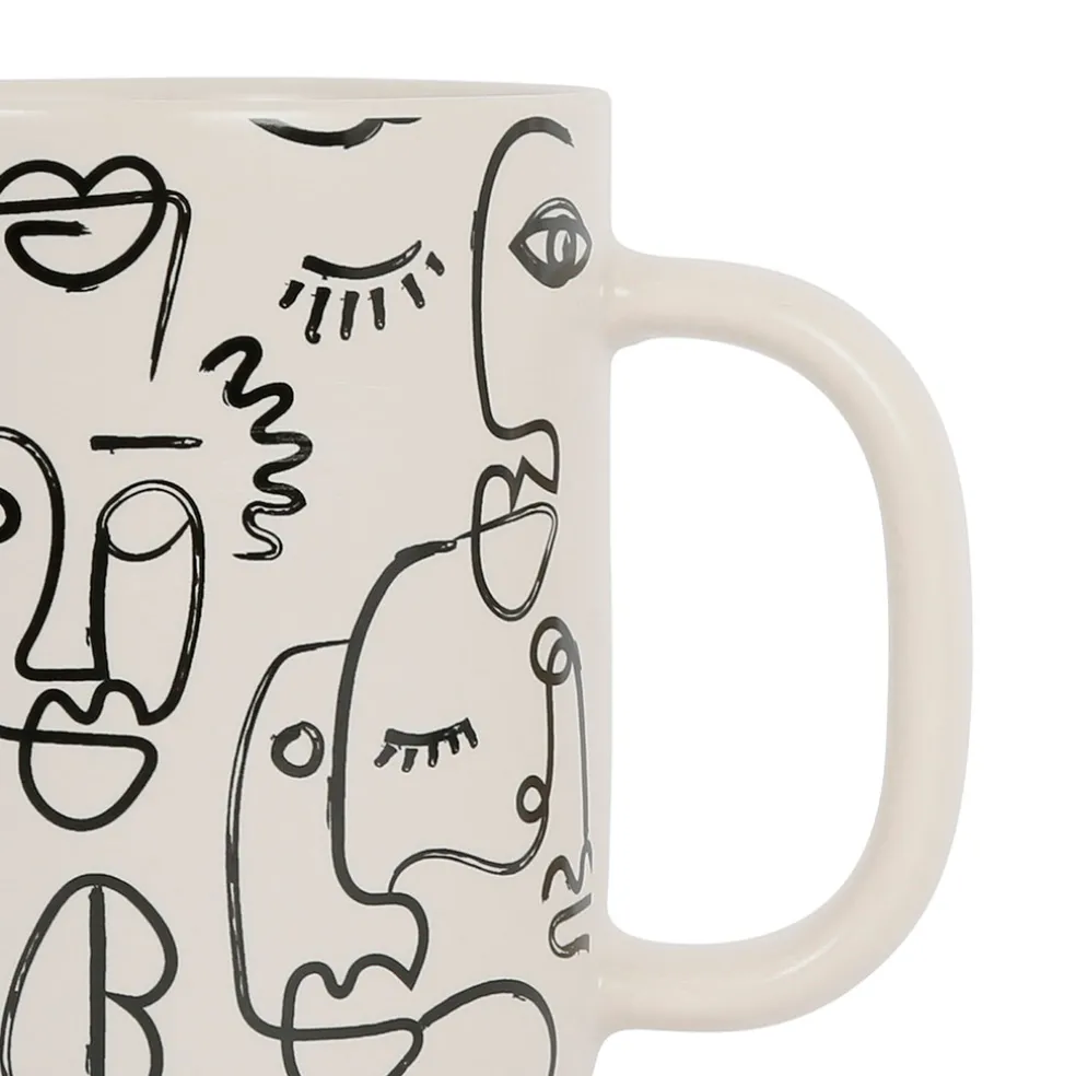 Tisanière visage beige en grès avec filtre 45cl -terre brulée