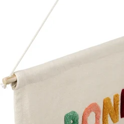 Toile en coton"Bonheur" multicolore 86x60cm - Famille