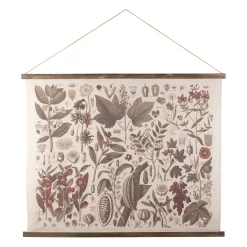 Toile en tissu et sapin brun 100x81cm - Botanique