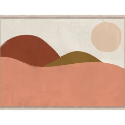 Toile encadree montagnes 50x70cm rose