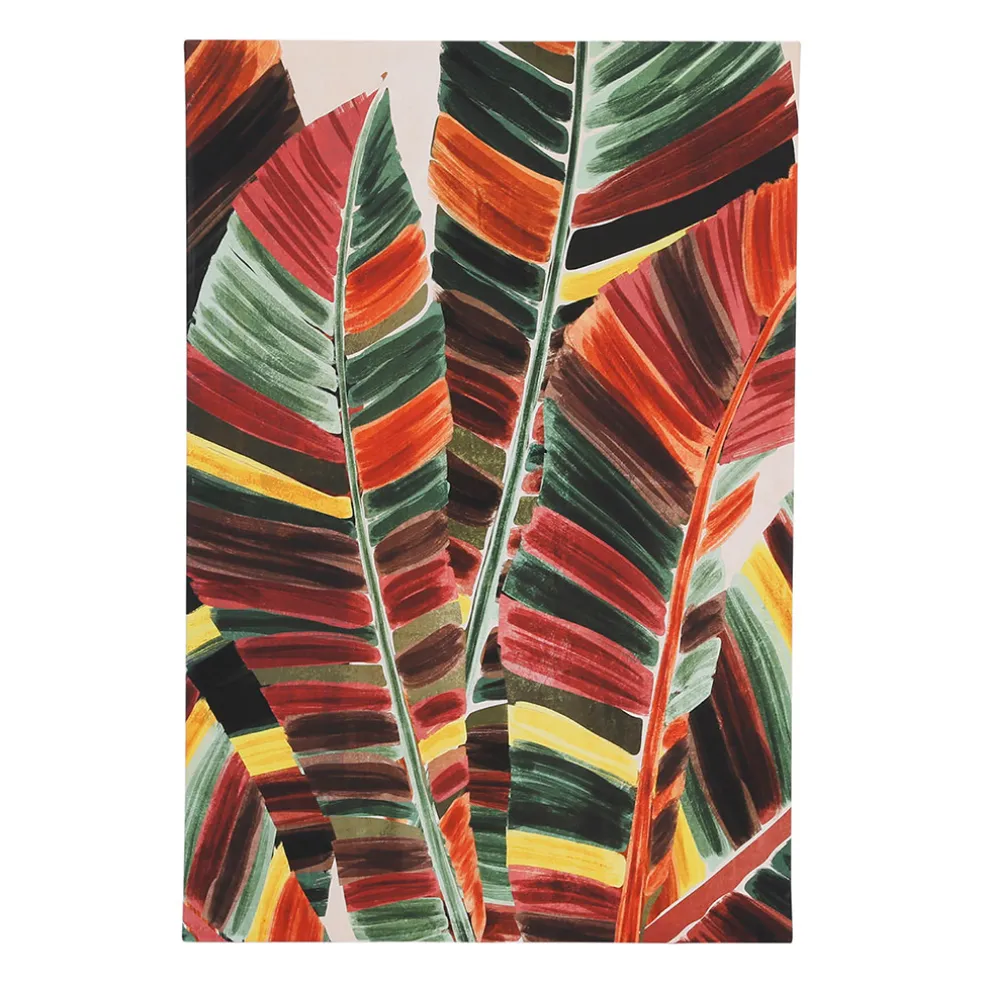 Toile feuilles en tissu multicolore 60x90cm - Seguia