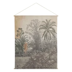 Toile jungle en tissu et sapin 120x150cm